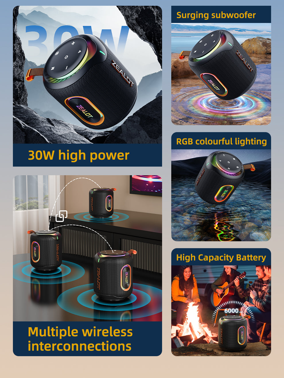 M1 Portable Bluetooth Speaker 30W