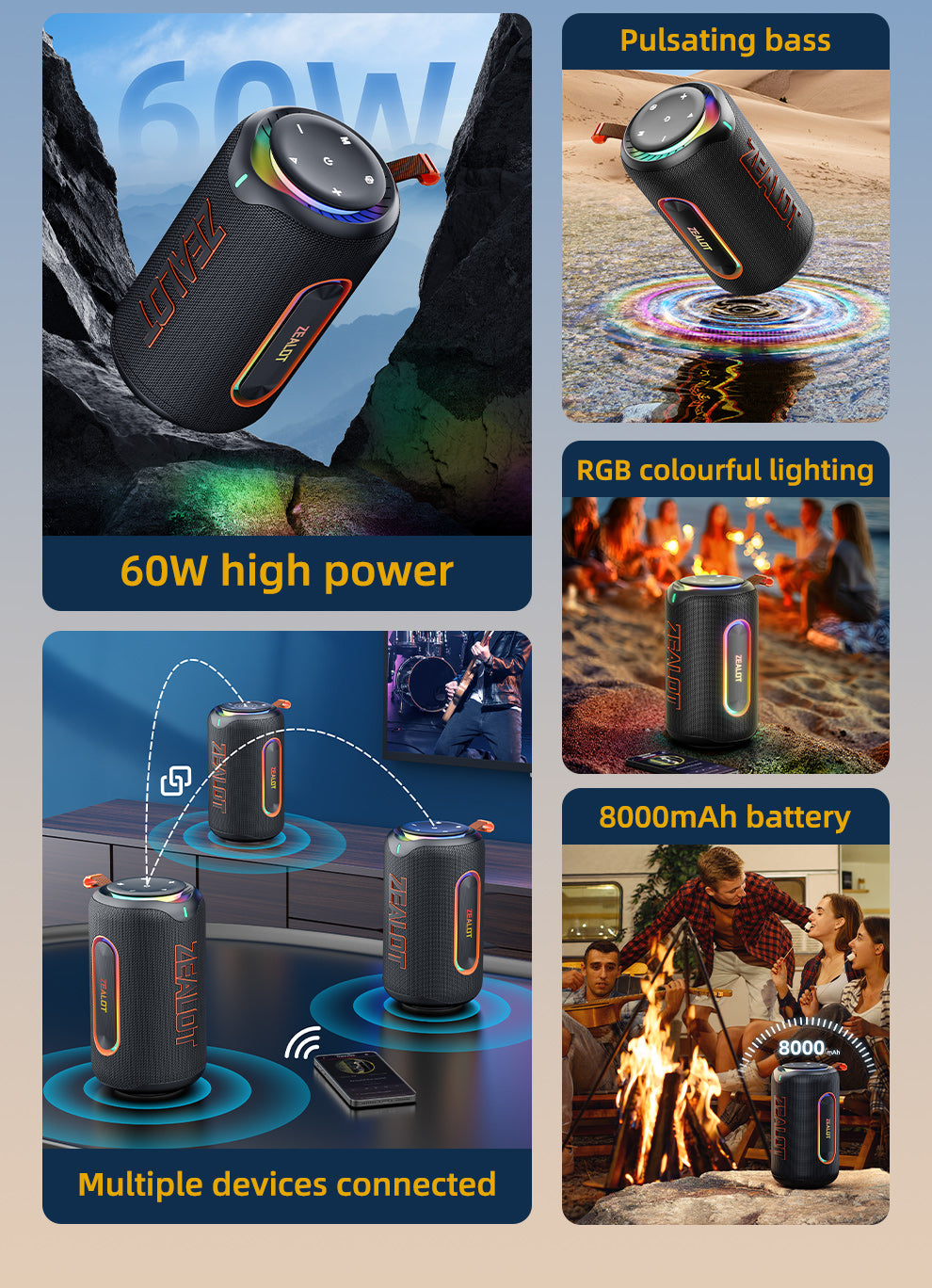 MP1 Portable Bluetooth Speaker 60W