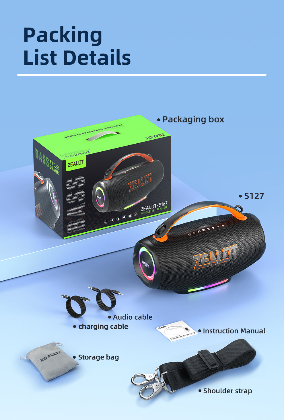 S167 Portable Bluetooth Speaker