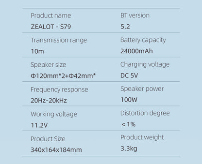 S79 Bluetooth Speaker 100W