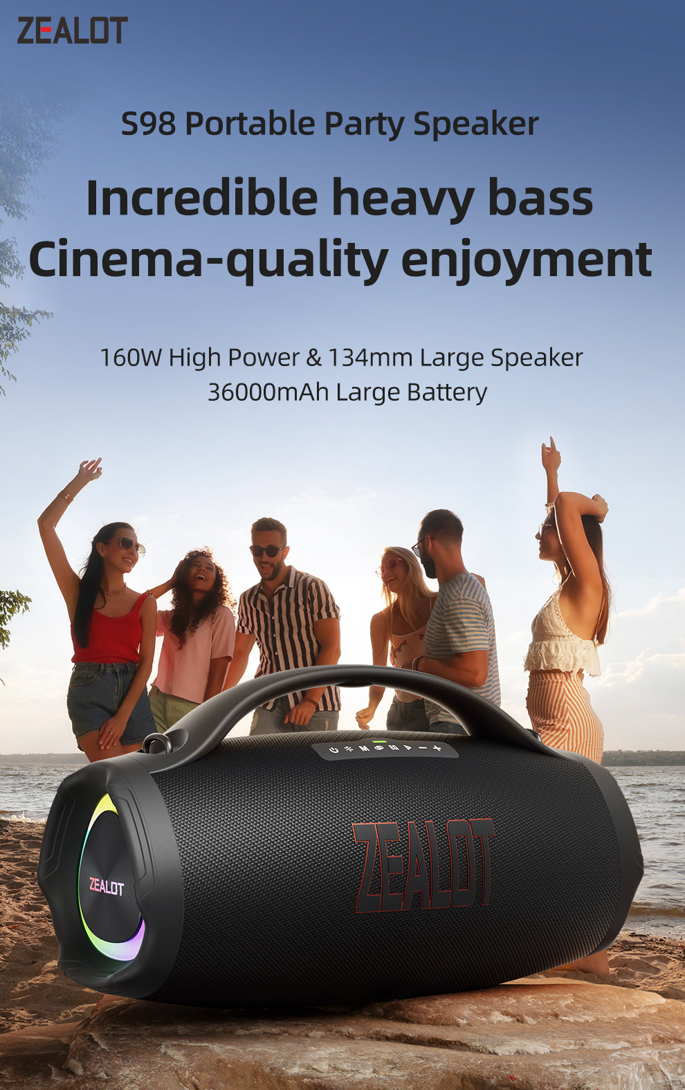 S98 Bluetooth Speaker 160W