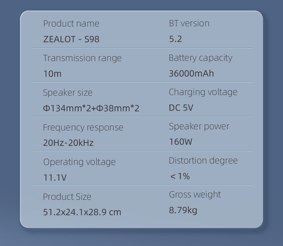 S98 Bluetooth Speaker 160W