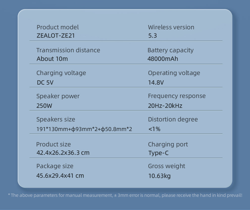 ZE21 Subwoofer Party Speaker